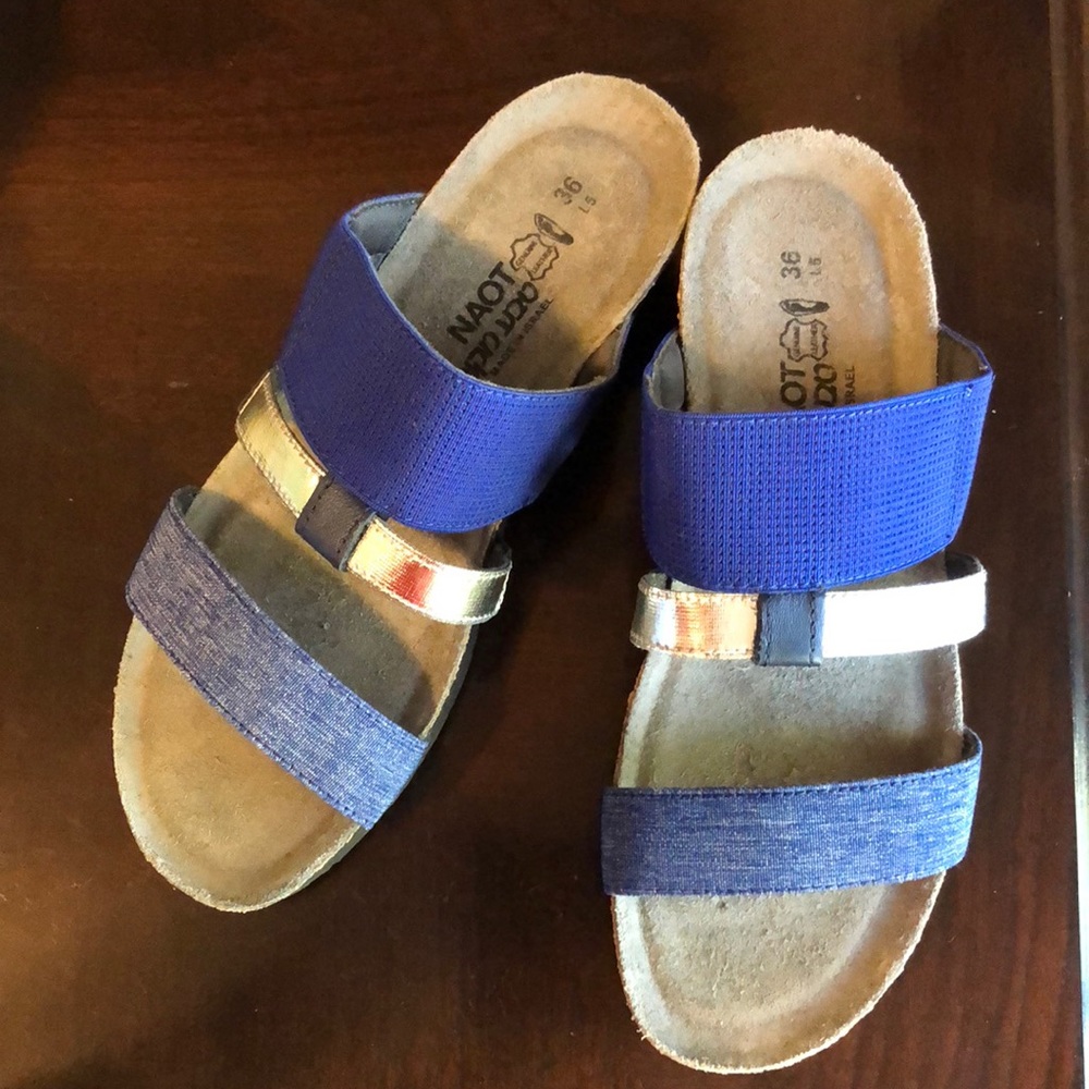 Naot Brenda blue silver combo size 36